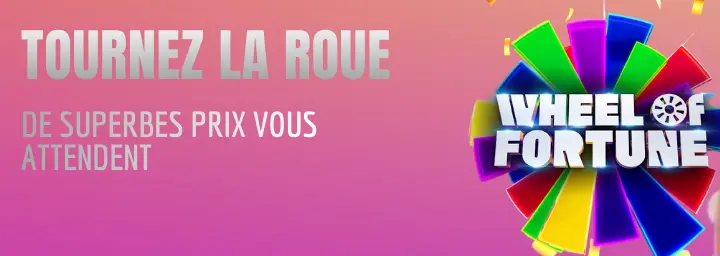 Tournez la Roue de la Fortune et essayez de remporter l'un des prix disponibles. La fonction s'active après avoir effectué au moins un dépôt réel. 1 spin par jour est disponible pour chaque joueur éligible.